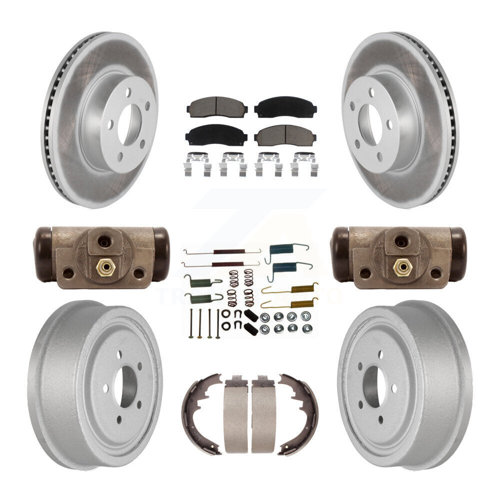 Front Rear Coated Brake Rotor Ceramic Pad & Drum Kit (9Pc) For Ford Ranger Mazda