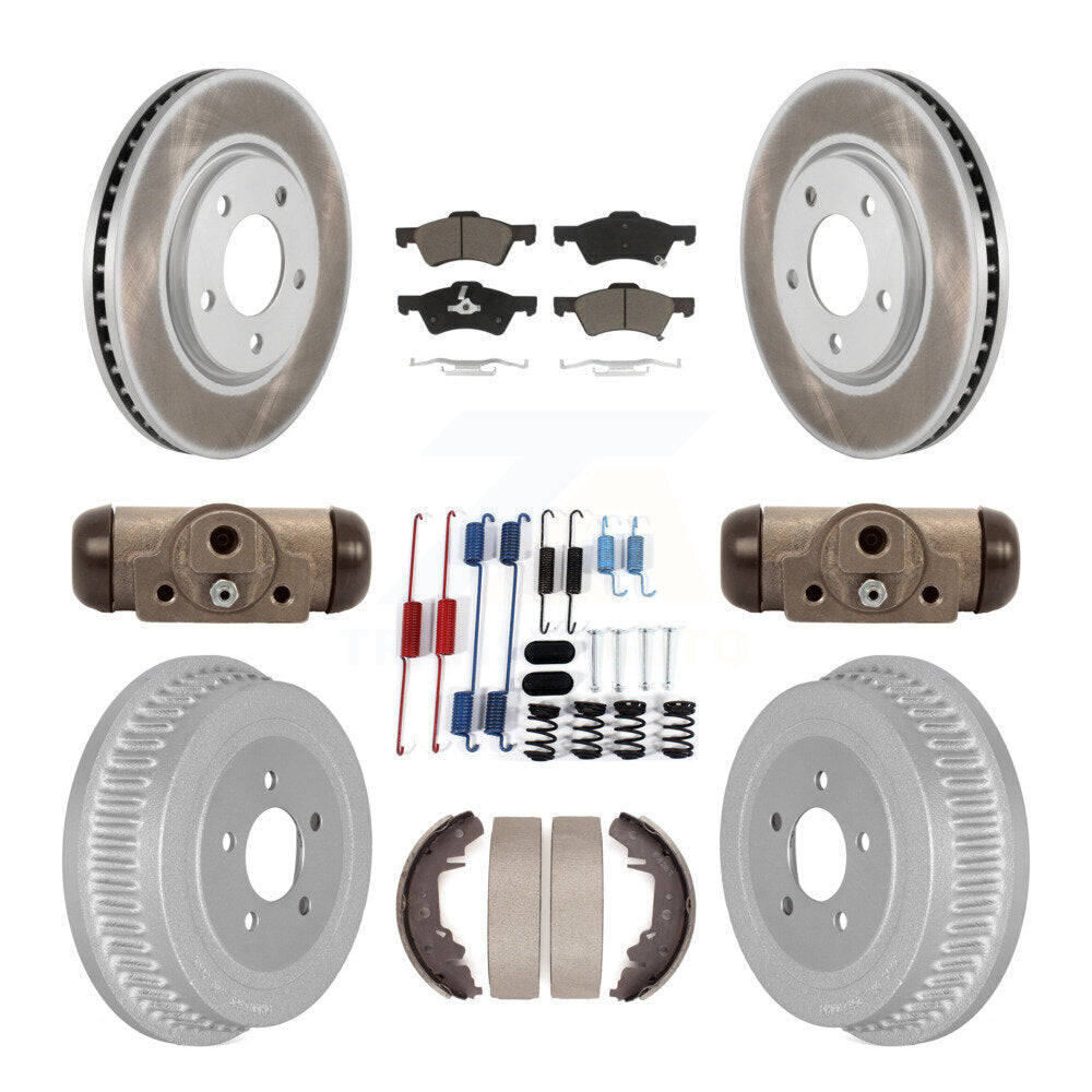Front Rear Coat Brake Rotor Ceramic Pad Drum Kit (9Pc) For Dodge Chrysler Town &