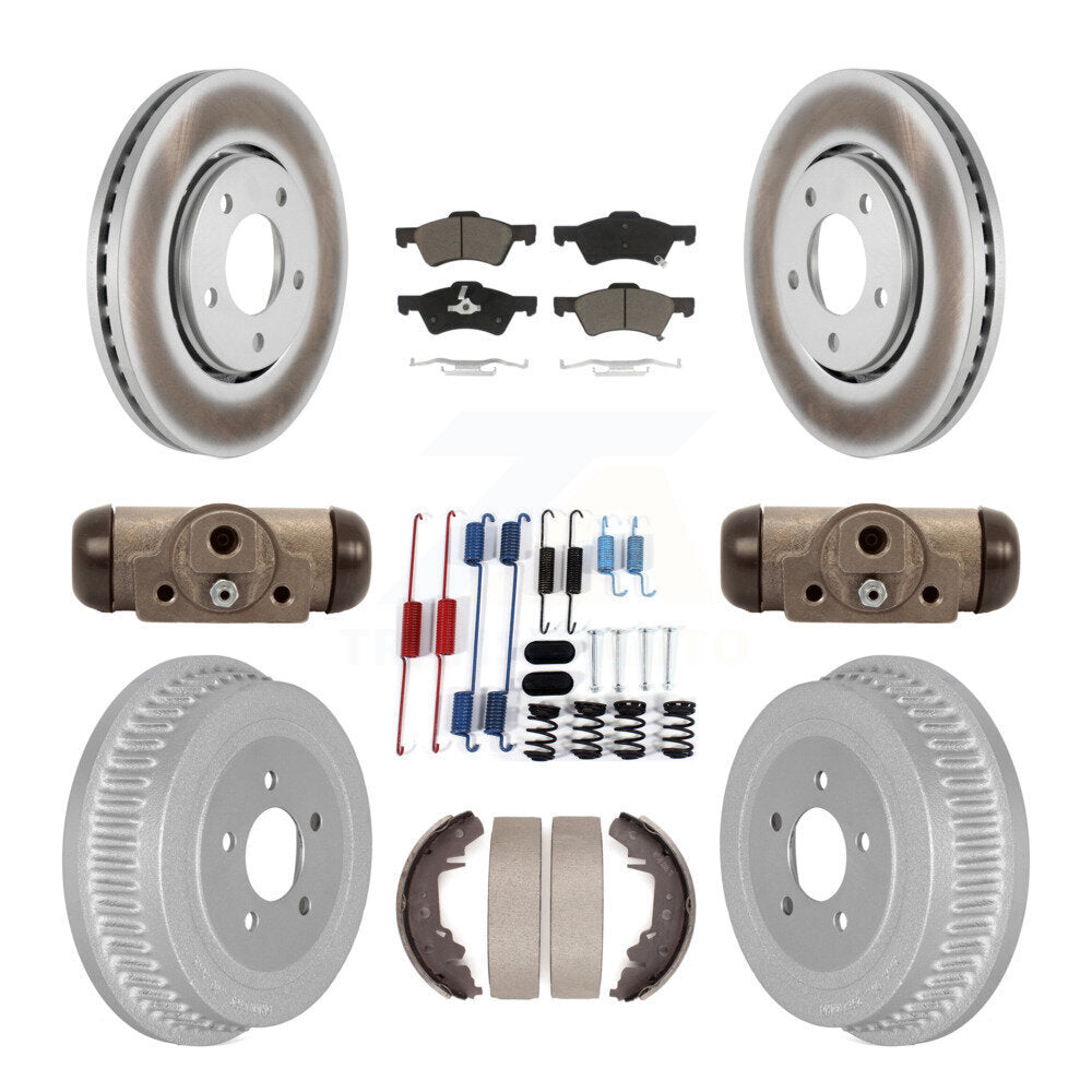 Front Rear Coat Brake Rotor Ceramic Pad Drum Kit (9Pc) For Dodge Caravan Voyager