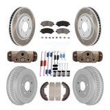 Front Rear Coated Brake Rotor Ceramic Pad Drum Kit (9Pc) For Dodge Grand Caravan