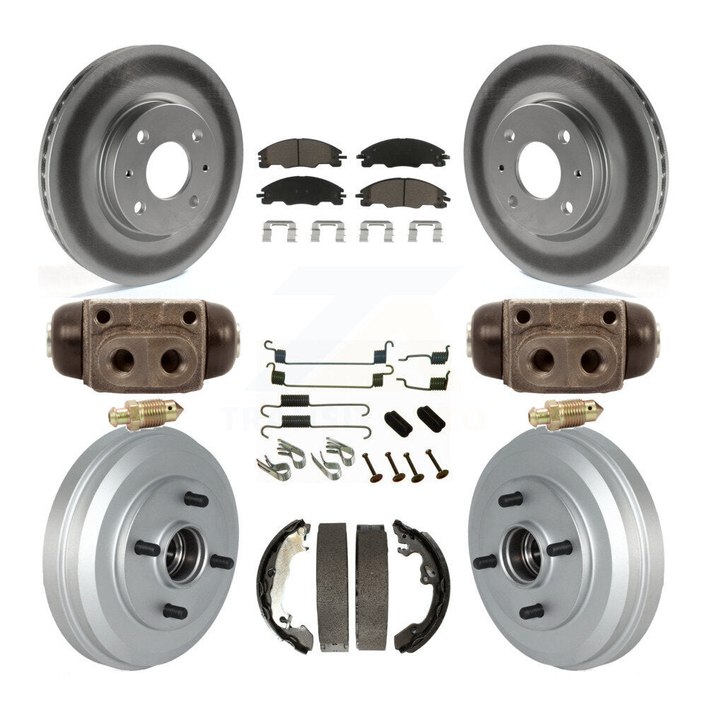 Front Rear Coated Disc Brake Rotor Ceramic Pad And Drum Kit (9Pc) For Ford Focus