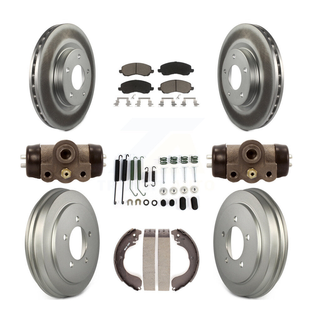 Front Rear Coat Brake Rotors Ceramic Pad Drum Kit (9Pc) For Jeep Patriot Compass