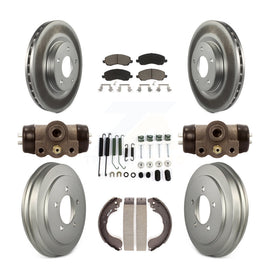 Front Rear Coat Brake Rotors Ceramic Pad Drum Kit (9Pc) For Jeep Patriot Compass