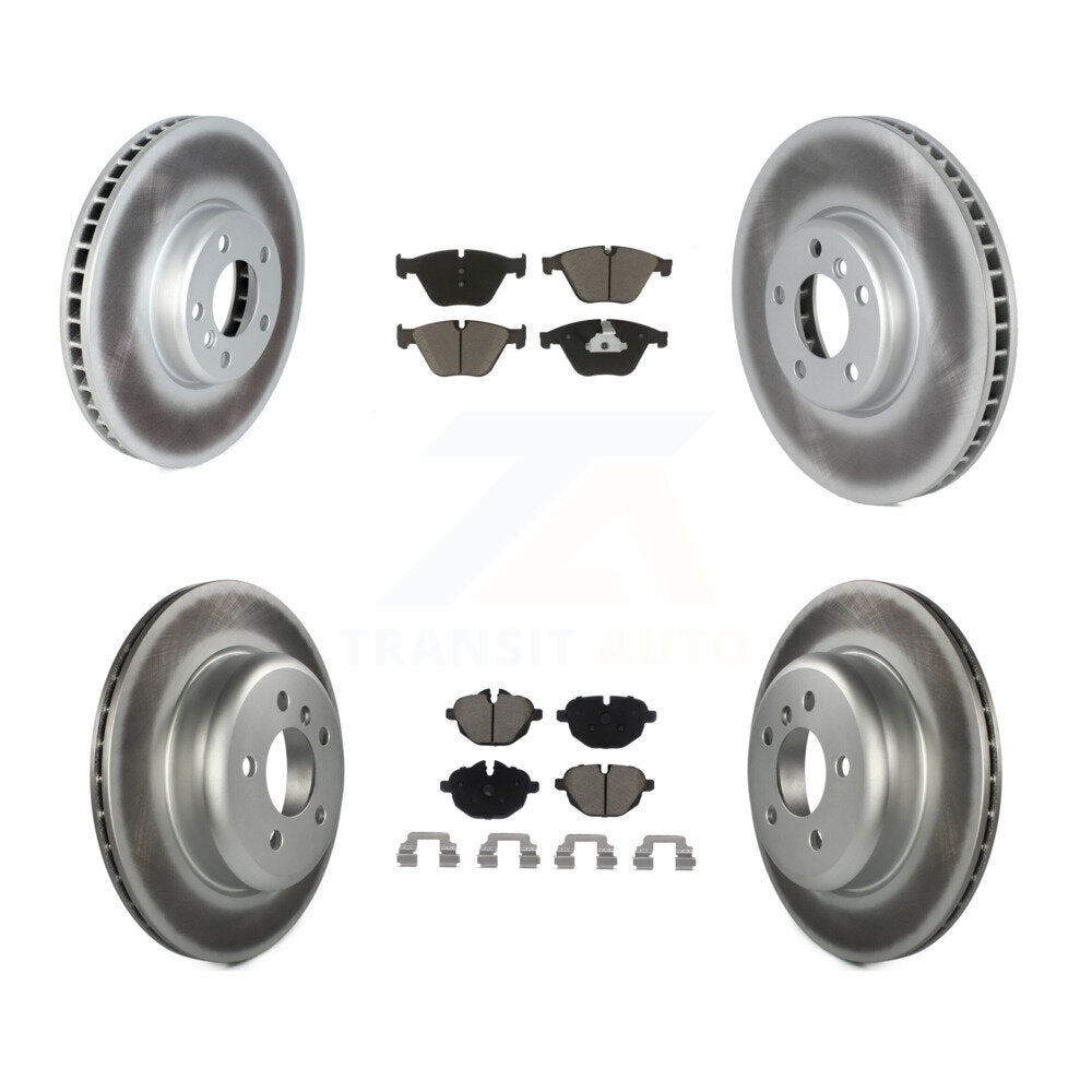 Front Rear Coated Disc Brake Rotors And Ceramic Pads Kit (6Pc) For BMW 535i