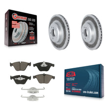 Load image into Gallery viewer, Front Coated Brake Rotor Ceramic Pad Kit For BMW 335i With Blue Painted Calipers