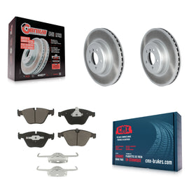 Front Coated Brake Rotor Ceramic Pad Kit For BMW 335i With Blue Painted Calipers