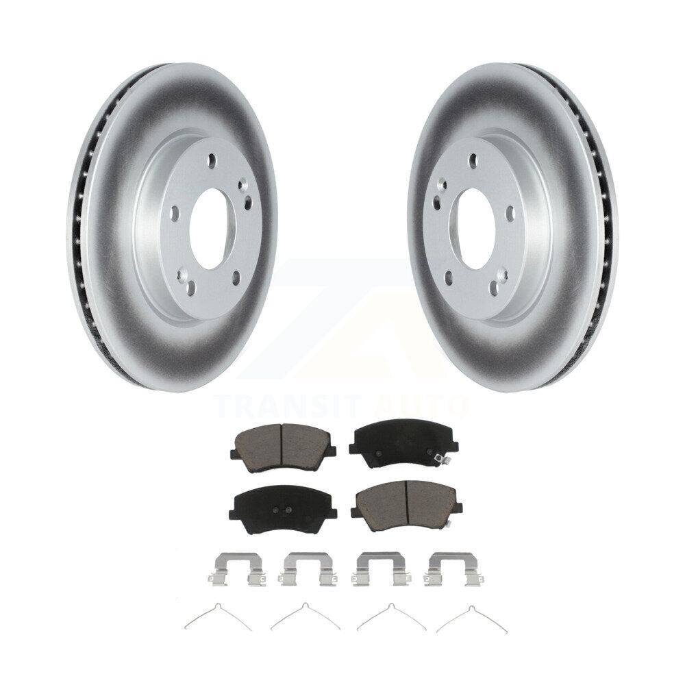 Front Coated Disc Brake Rotors And Ceramic Pads Kit For Kia Niro Hyundai Ioniq