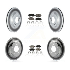 Front Rear Coated Disc Brake Rotors & Ceramic Pad Kit For Kia Niro Hyundai Ioniq