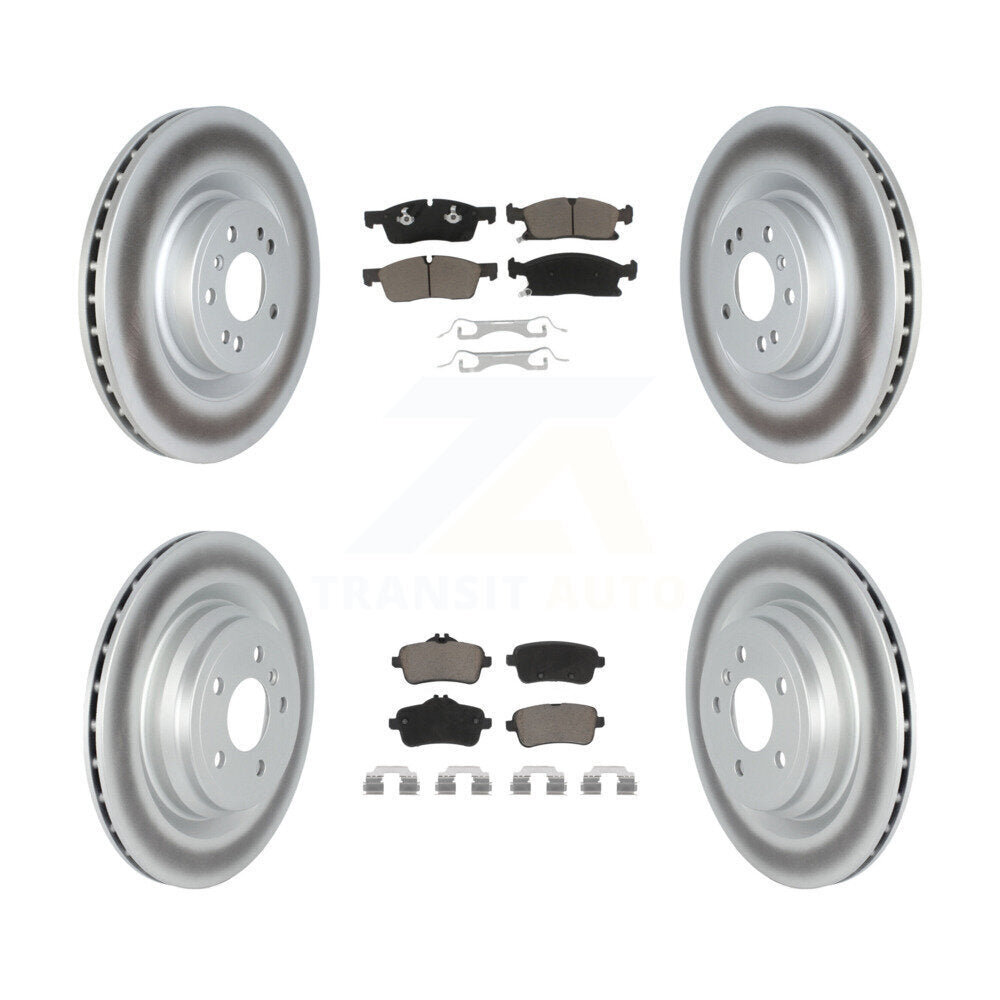 Front Rear Coated Disc Brake Rotors And Ceramic Pad Kit For Mercedes-Benz GLE400