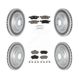 Front Rear Coated Disc Brake Rotors And Ceramic Pad Kit For Mercedes-Benz GLE400