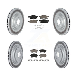 Front Rear Coated Disc Brake Rotors And Ceramic Pad Kit For Mercedes-Benz GLE400