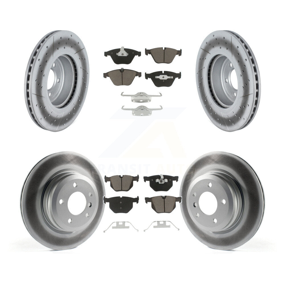 Front Rear Coat Brake Rotors Ceramic Pad Kit For 2012 BMW 335i Convertible/Coupe