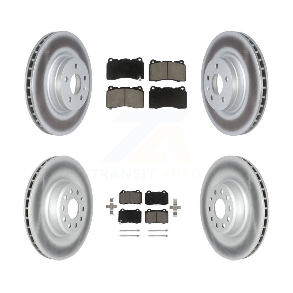 [Front+Rear] 2016 Tesla S From 04 Premium Coated Rotors & Ceramic Pads Brake Kit For Max Braking
