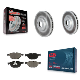 Front Coat Brake Rotors Ceramic Pad Kit For BMW 550i xDrive 650i 740Li 740i 535i