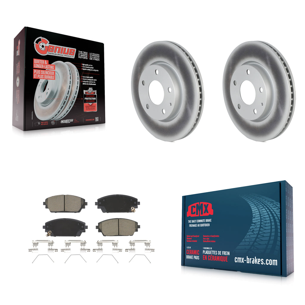 Front Coated Disc Brake Rotors And Ceramic Pads Kit For Mazda 3