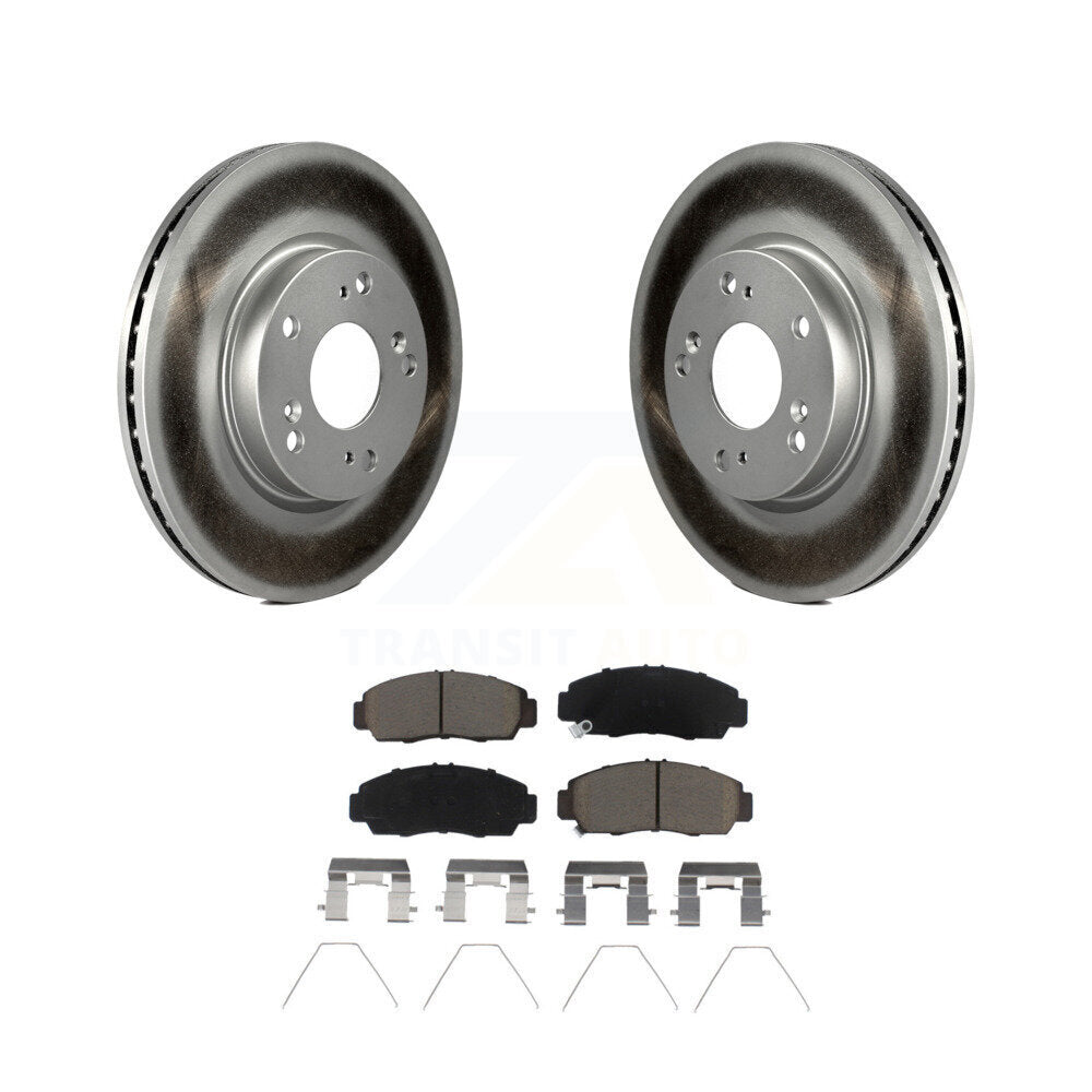 Front Coated Disc Brake Rotors And Ceramic Pads Kit For Honda Civic