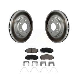 Front Coated Disc Brake Rotors And Ceramic Pads Kit For Honda Civic