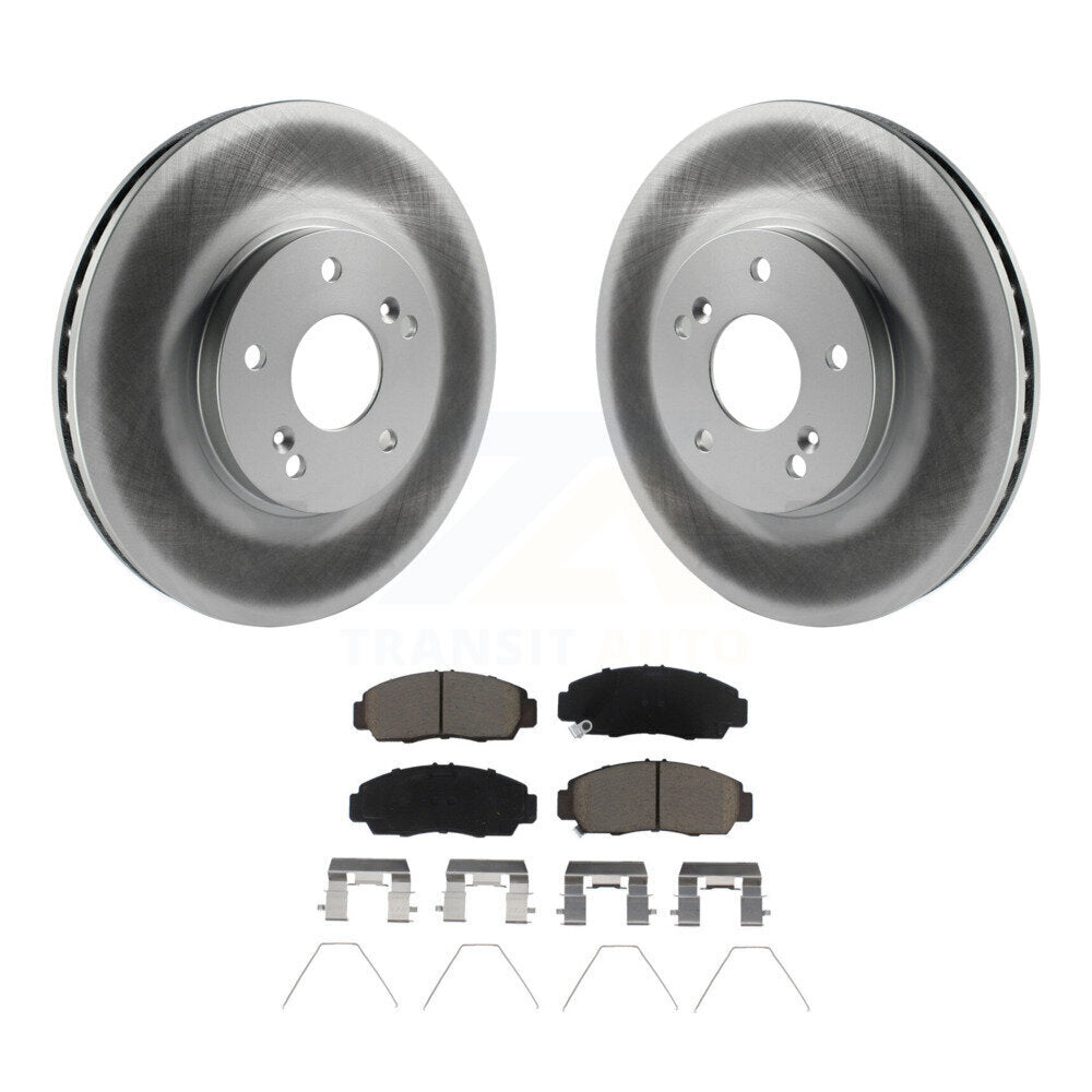 Front Coated Disc Brake Rotors And Ceramic Pads Kit For Honda Accord Acura TSX