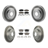 Front Rear Coated Disc Brake Rotors & Ceramic Pad Kit For Honda Accord Acura TSX