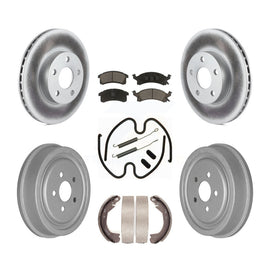 Front Rear Coated Brake Rotors Ceramic Pad Drum Kit (7Pc) For Chevrolet Cavalier