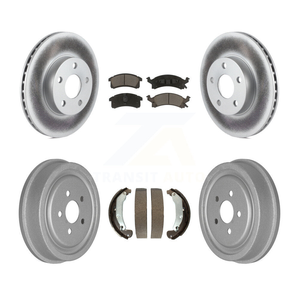 Front Rear Coat Brake Rotors Ceramic Pad Drum Kit For Chevrolet Cavalier Pontiac