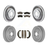 Front Rear Coat Brake Rotors Ceramic Pad Drum Kit For Chevrolet Cavalier Pontiac