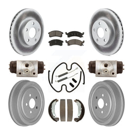 Front Rear Coated Brake Rotors Ceramic Pad Drum Kit (9Pc) For Chevrolet Cavalier