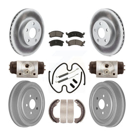 Front Rear Coated Brake Rotors Ceramic Pad Drum Kit (9Pc) For Chevrolet Cavalier