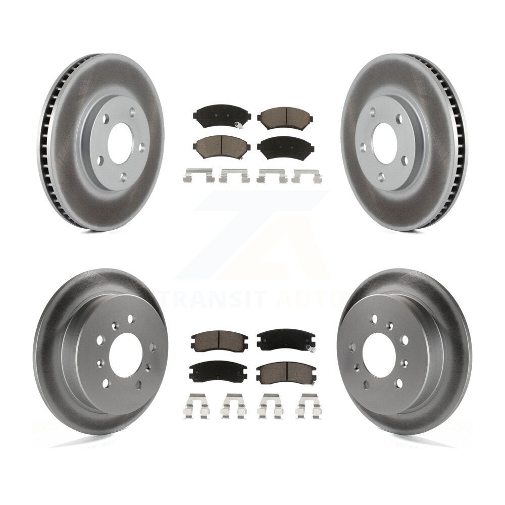 Front Rear Coated Brake Rotor & Ceramic Pad Kit For Chevrolet Impala Monte Carlo