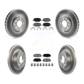 Front Rear Coated Disc Brake Rotors And Ceramic Pads Kit For Jeep Compass