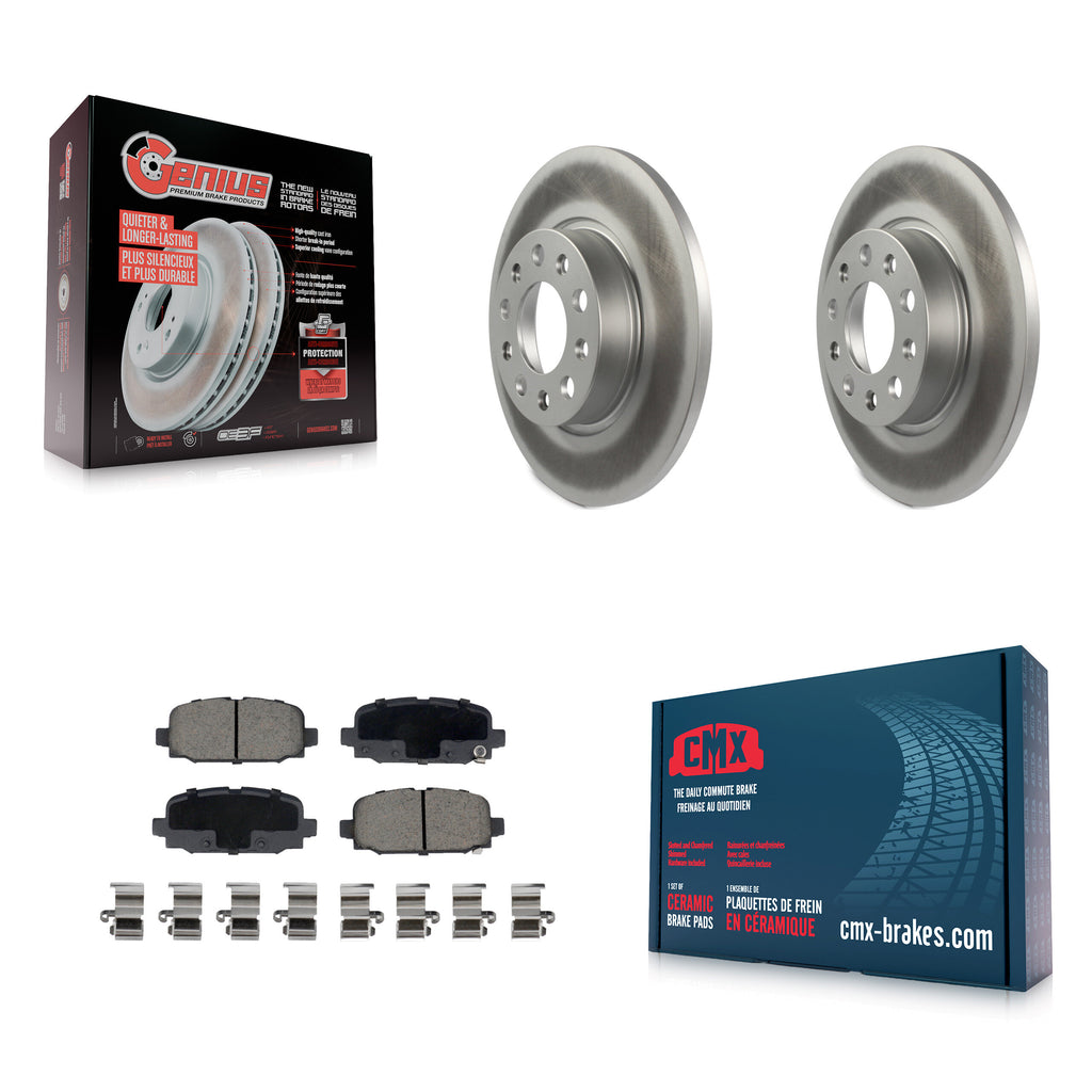 Rear Coated Disc Brake Rotors And Ceramic Pads Kit For Jeep Compass