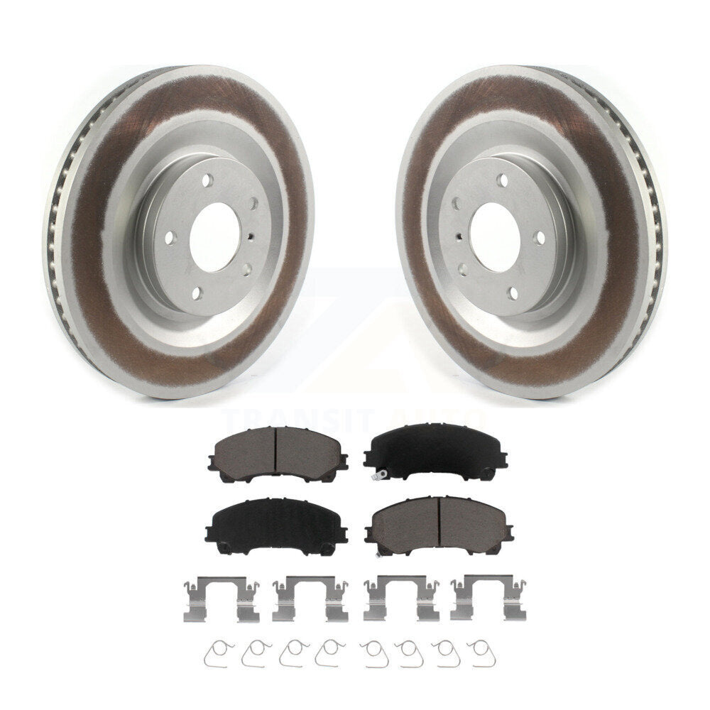 Front Coated Disc Brake Rotors And Ceramic Pads Kit For INFINITI QX50 QX55