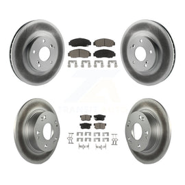 Front Rear Coated Disc Brake Rotors And Ceramic Pads Kit For Honda Accord