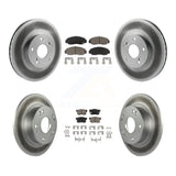 Front Rear Coated Disc Brake Rotors And Ceramic Pads Kit For Honda Accord