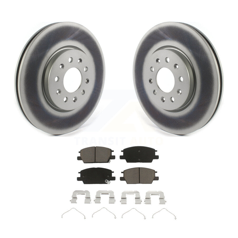 Front Coated Brake Rotor Ceramic Pad Kit For Buick Regal Sportback FWD with 2.0L