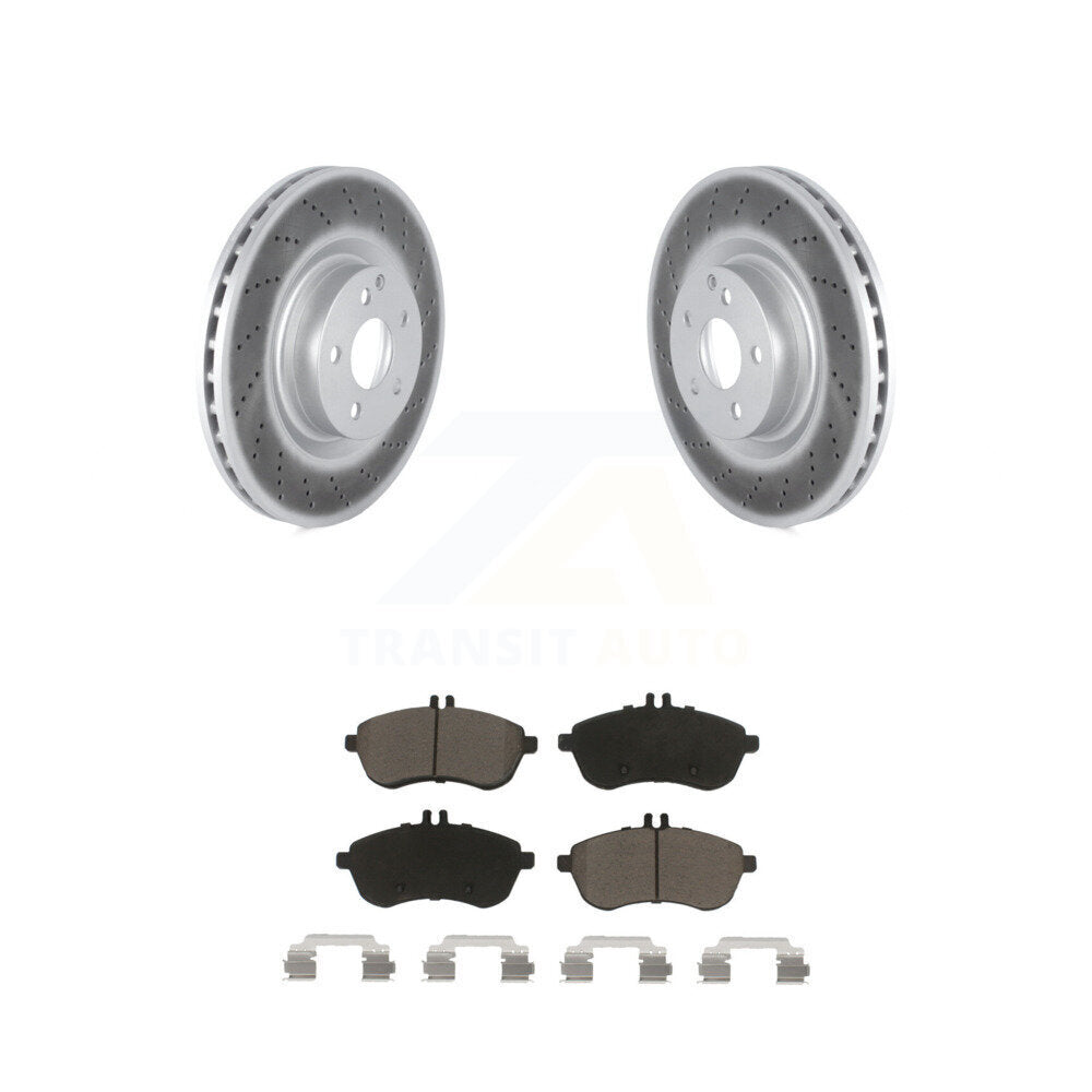 Front Coat Brake Rotor Ceramic Pad Kit For Mercedes-Benz C250 With Sport Package