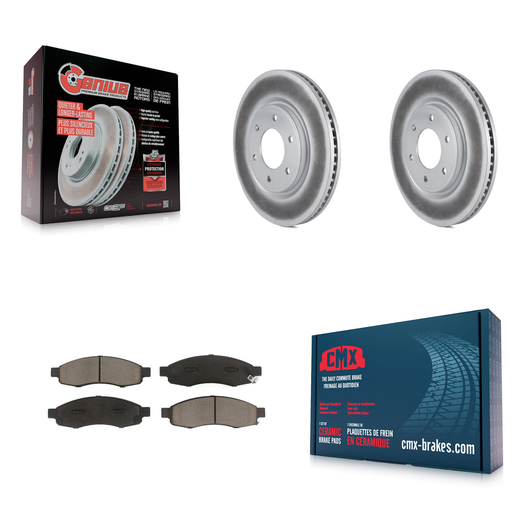 [Front] 2007 Nissan TITAN From 04 07 Premium Coated Rotors & Ceramic Pads Brake Kit For Max Braking