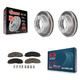 [Front] 2013 Ford F-250 Super Duty 4WD Premium Coated Rotors & Ceramic Pads Brake Kit For Max Braking