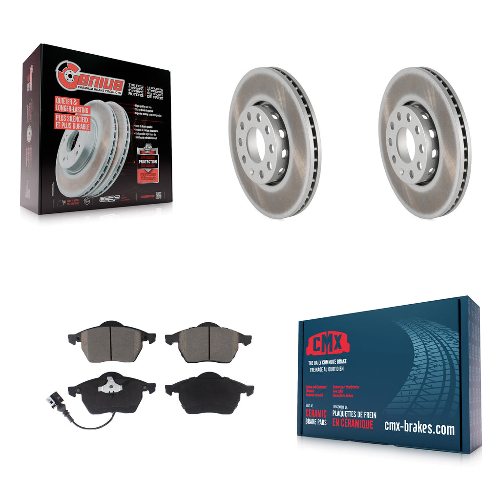 Front Coated Disc Brake Rotors And Ceramic Pads Kit For Audi A6 Quattro 100