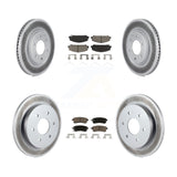 Front Rear Coated Brake Rotor Ceramic Pad Kit For Nissan Armada With Solid