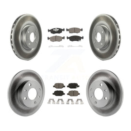 Front Rear Coated Disc Brake Rotors And Ceramic Pads Kit For Fiat 500