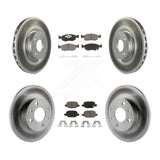 Front Rear Coated Disc Brake Rotors And Ceramic Pads Kit For Fiat 500