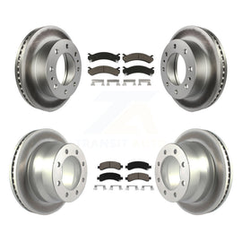 Front Rear Coated Disc Brake Rotors & Ceramic Pad Kit For Chevrolet Express 4500