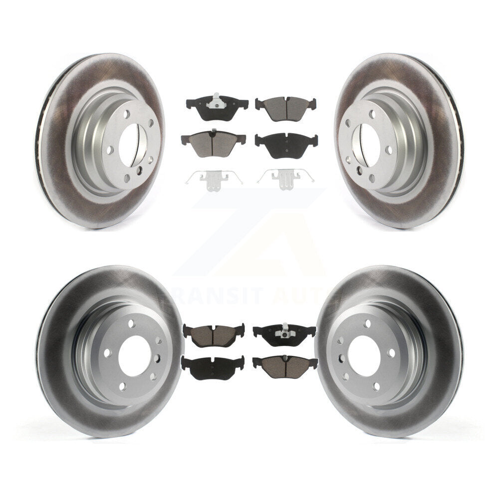 [Front+Rear] 2012 BMW X1 xDrive28i Premium Coated Rotors & Ceramic Pads Brake Kit For Max Braking