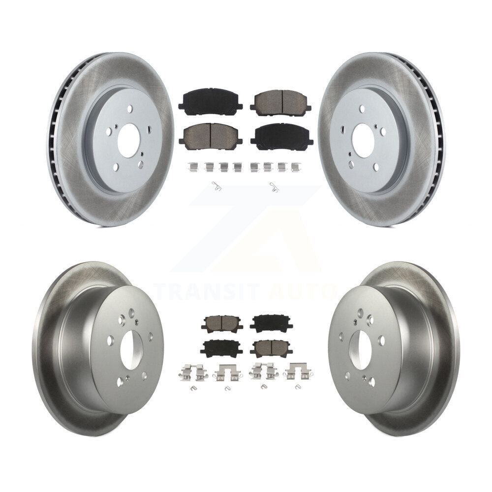 Front Rear Coat Brake Rotor Ceramic Pad Kit For Toyota Highlander Hybrid Limited