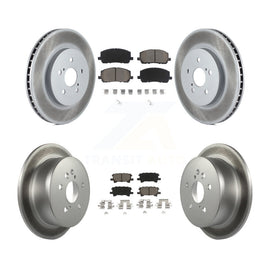 Front Rear Coat Brake Rotor Ceramic Pad Kit For Toyota Highlander Hybrid Limited
