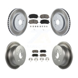 Front Rear Coat Brake Rotor Ceramic Pad Kit For Toyota Highlander Hybrid Limited
