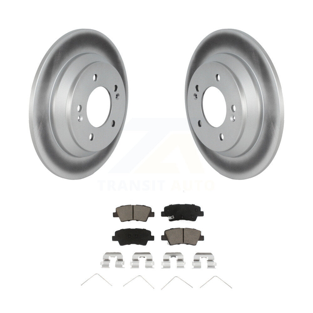 Rear Coated Disc Brake Rotors And Ceramic Pads Kit For 2020-2022 Kia Soul 1.6L