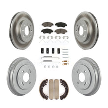 Charger l'image dans la galerie, Front Rear Coated Disc Brake Rotors Ceramic Pad &amp; Drum Kit (7Pc) For Honda Civic