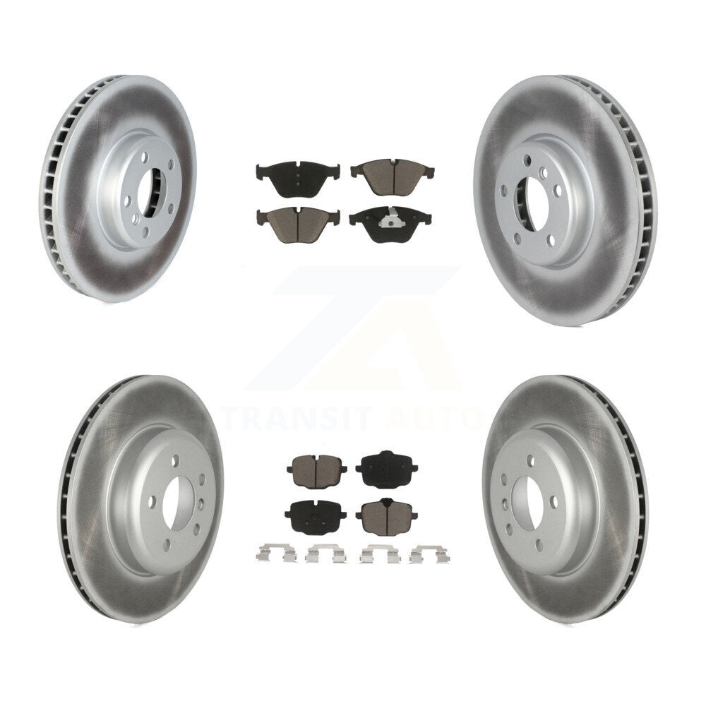Front Rear Coated Disc Brake Rotors And Ceramic Pads Kit (6Pc) For BMW 535i